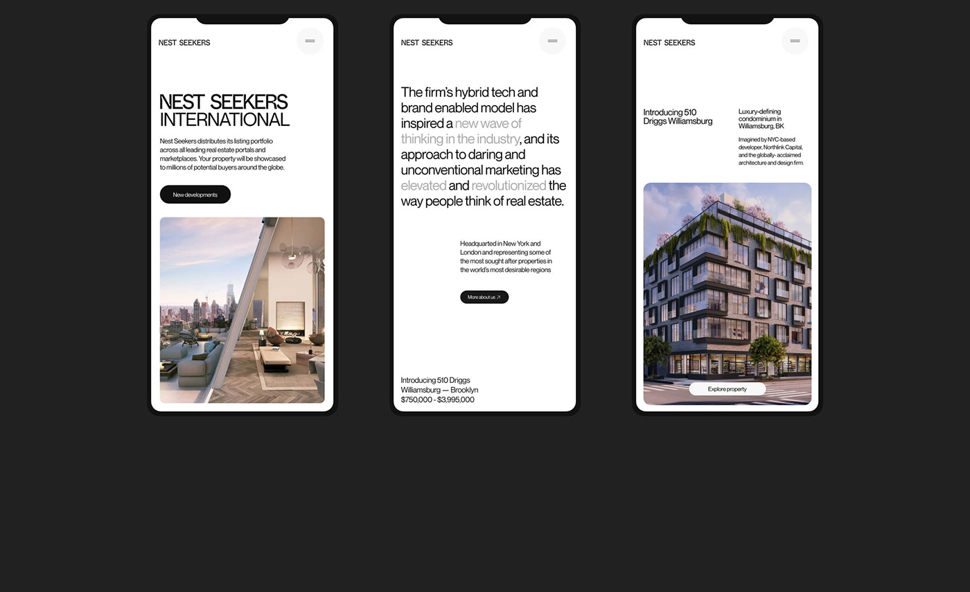 art direction  luxury portfolio real estate UI UI/UX ux Webdesign Website aiga