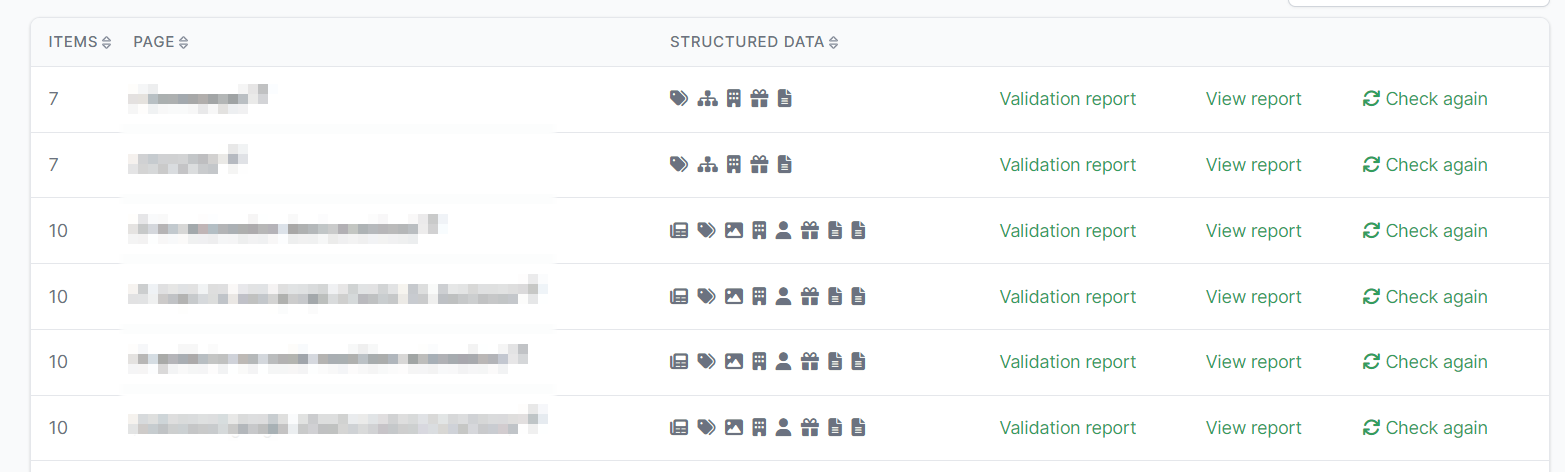 which structured data you have on your site
