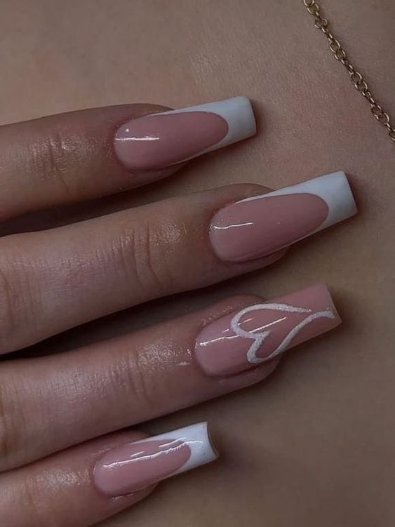 Full picture of the gorgeous pink and white tips