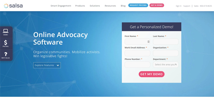 Explore Salsa's website to learn more about their advocacy software.
