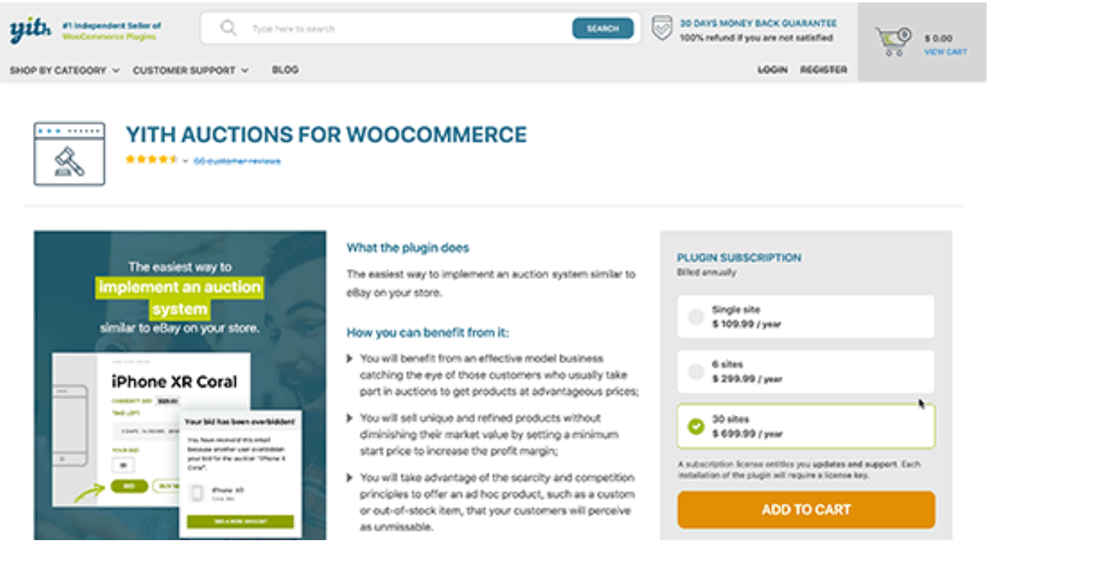 Yith WooCommerce Auctions