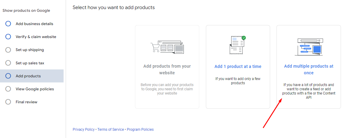 upload products