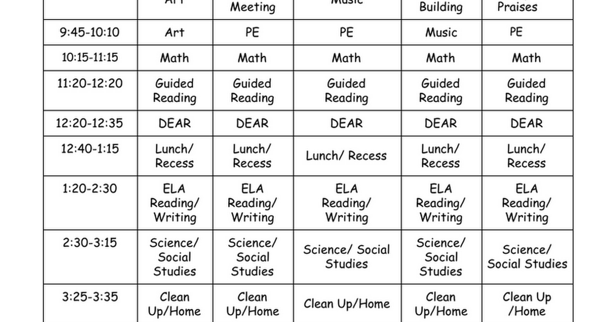 2016-2017 Academic Schedule
