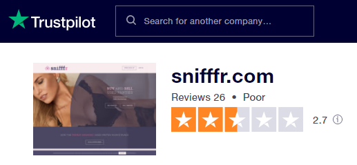Snifffr rating on Trustpilot