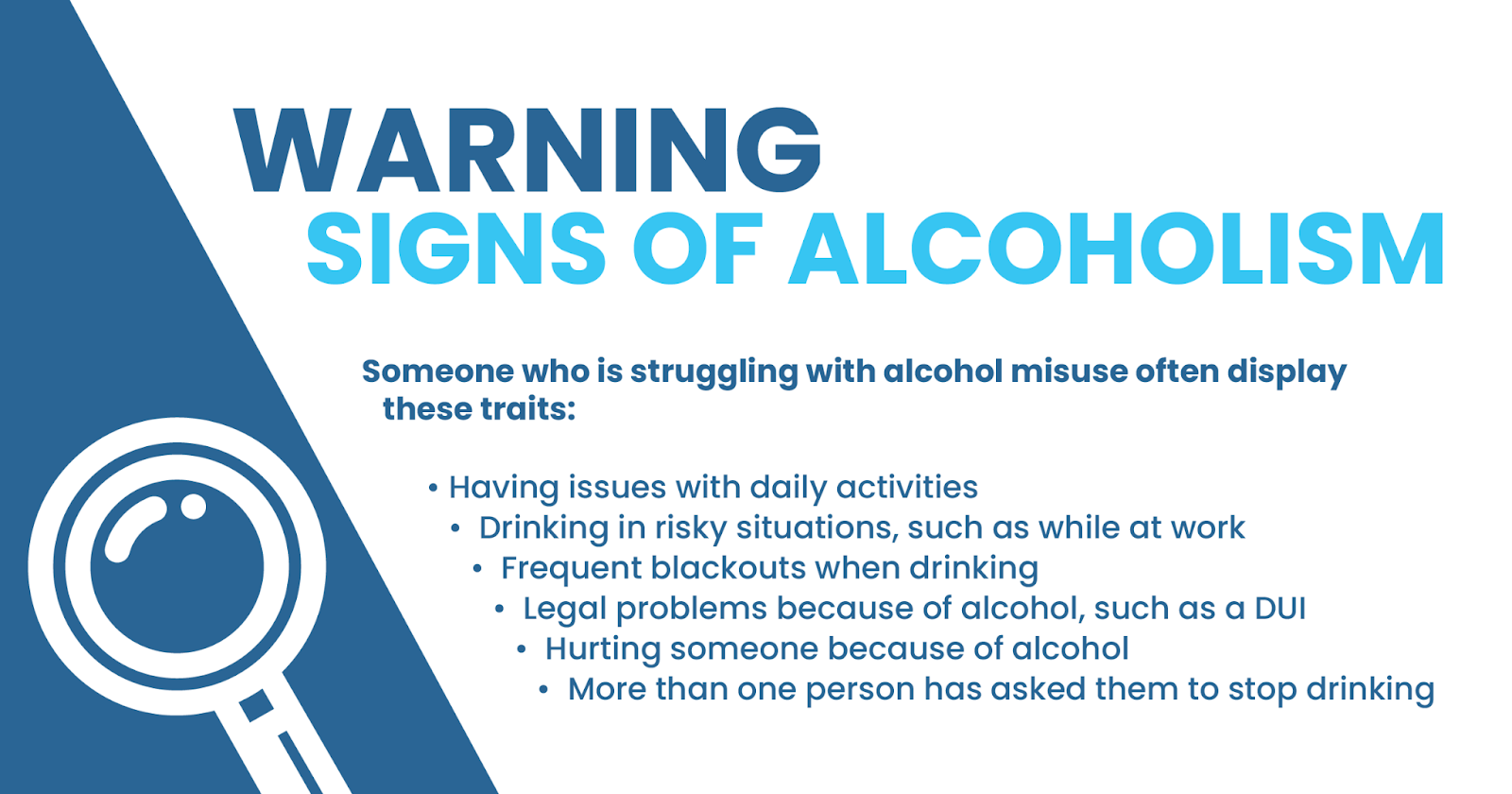 traits that someone suffering from alcohol use may display Alcoholism alcohol rehab drug rehab 