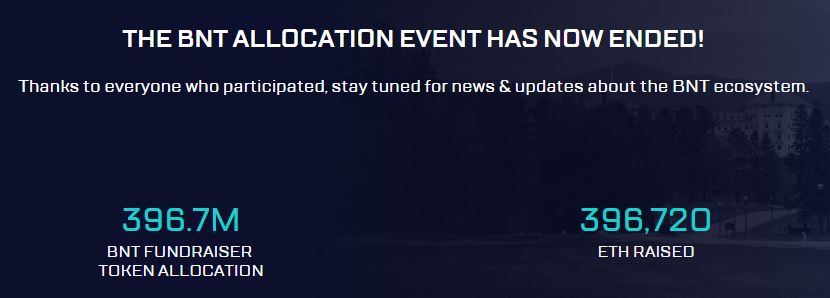 The BNT Allocation Event Has Now Ended