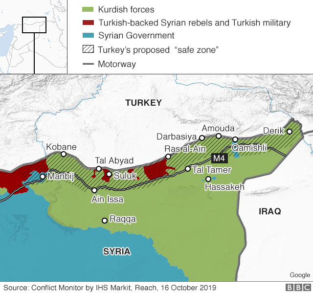Znalezione obrazy dla zapytania erdogan safe zone map