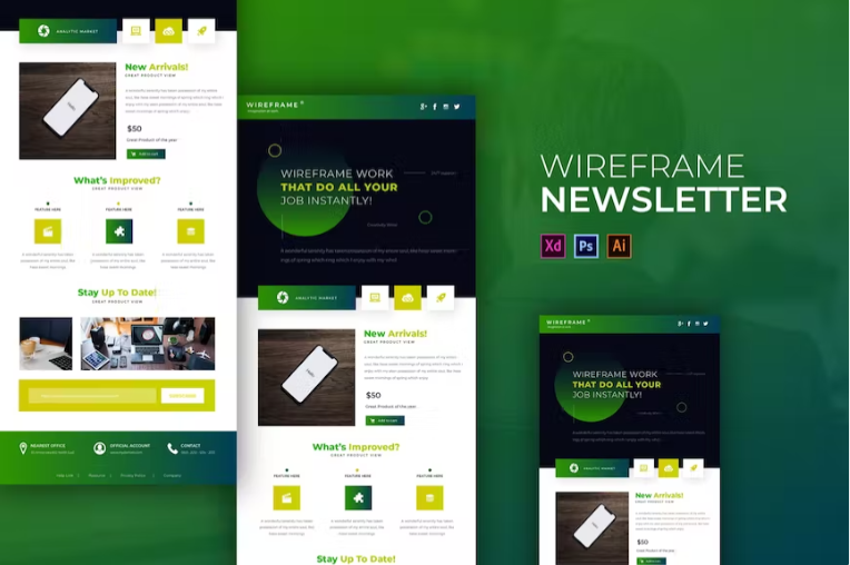 Wireframe Newsletter Template
