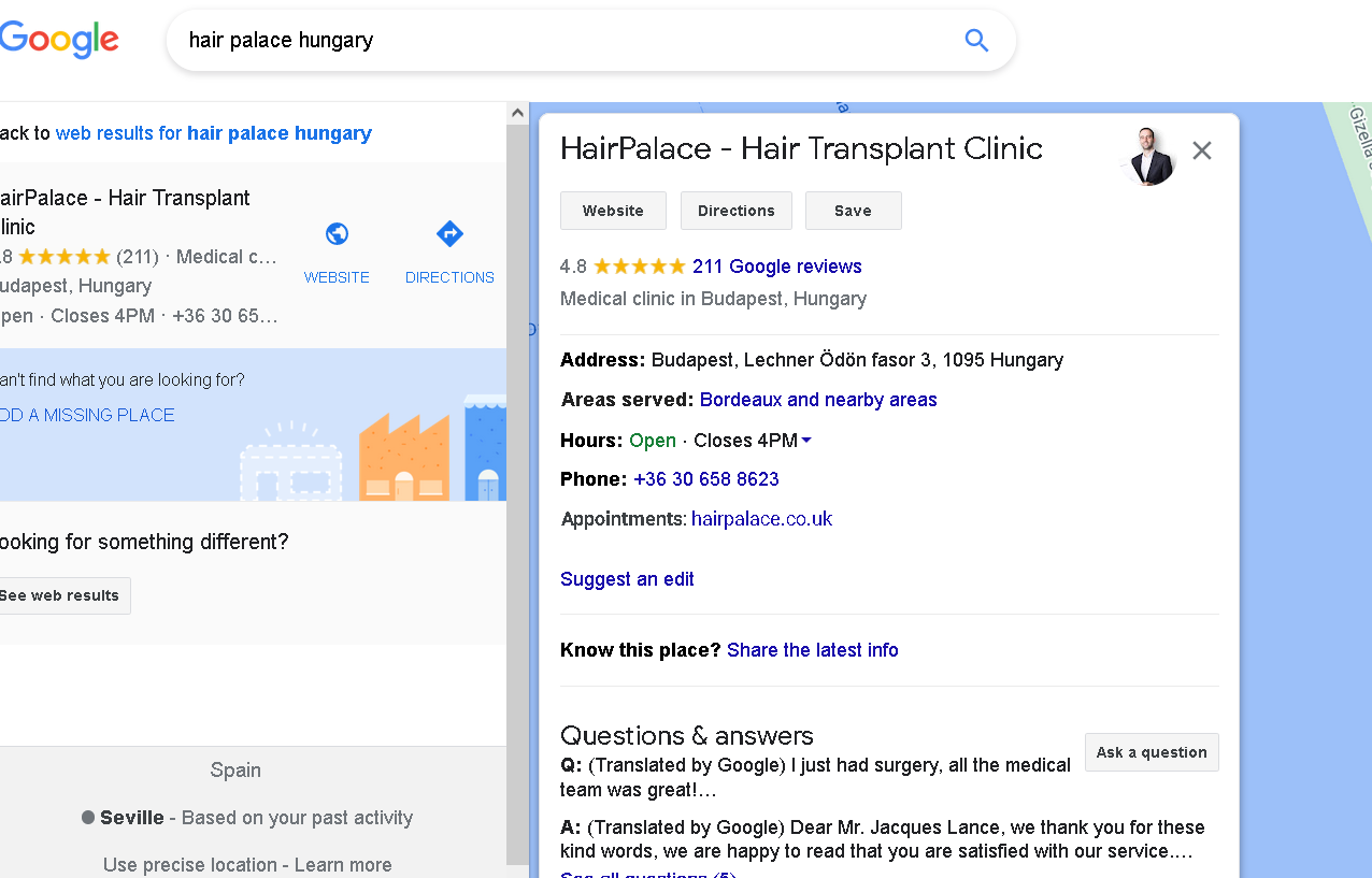 business page on Google