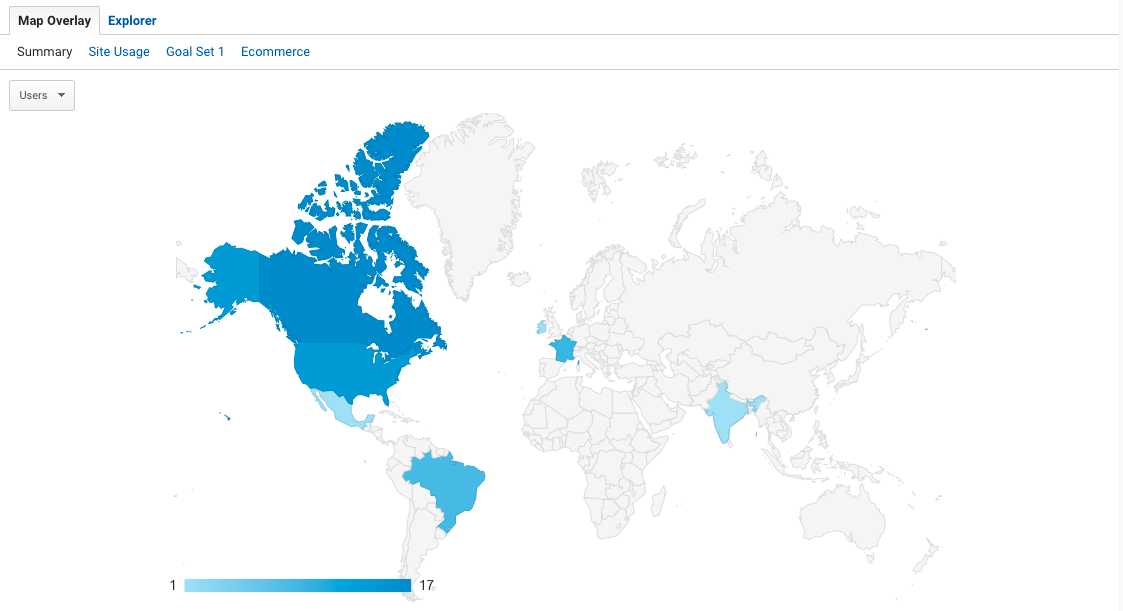 organic traffic by visitor location