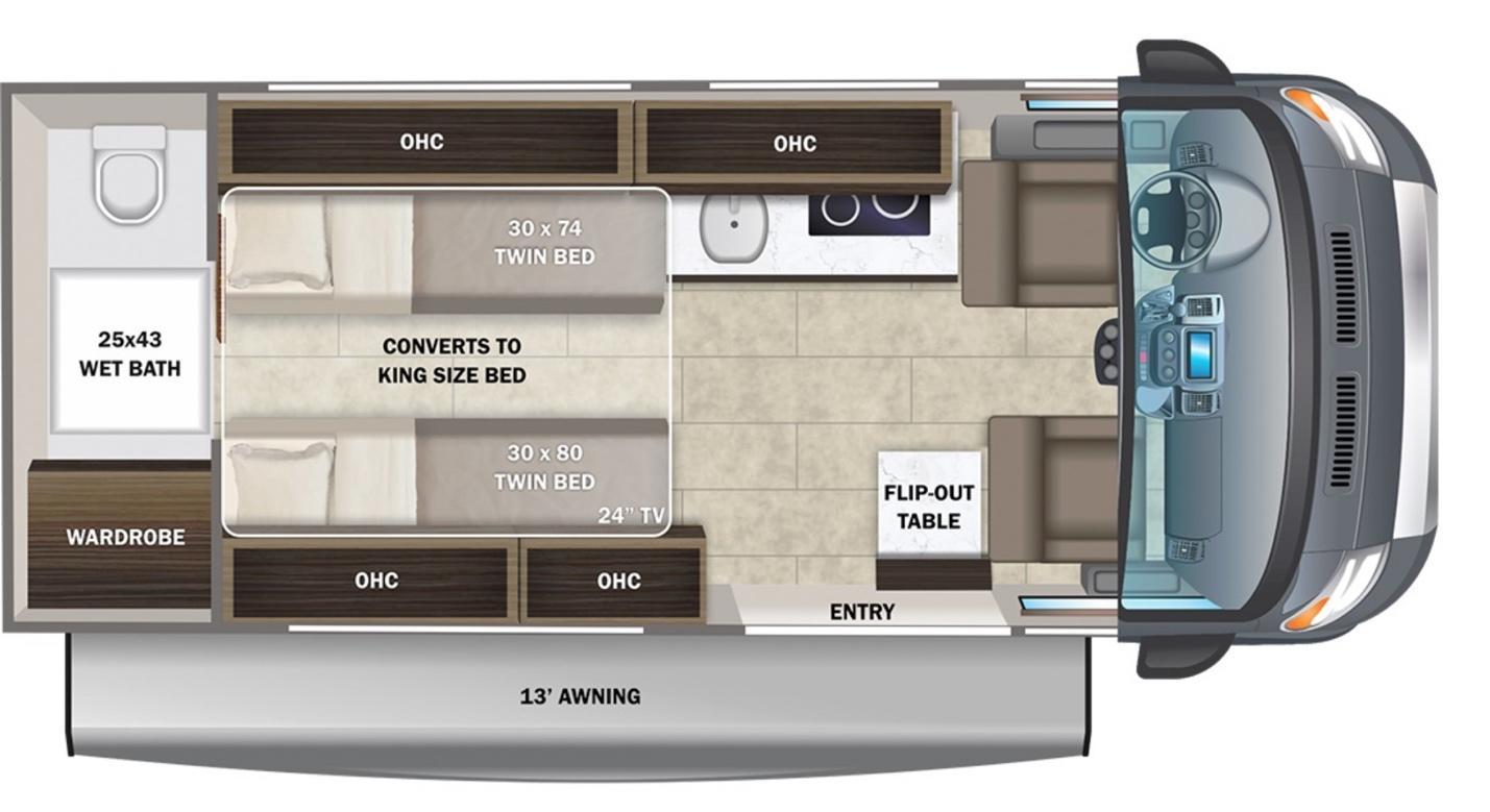 Floorplan of the Entegra Coach Ethos 20T Class B RV