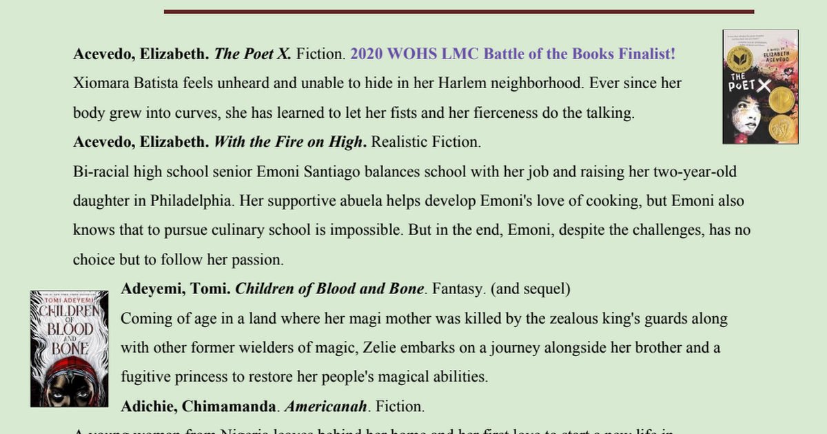 _2020 WOHS LMC Annotated List of Suggested titles for Summer Reading (1).pdf