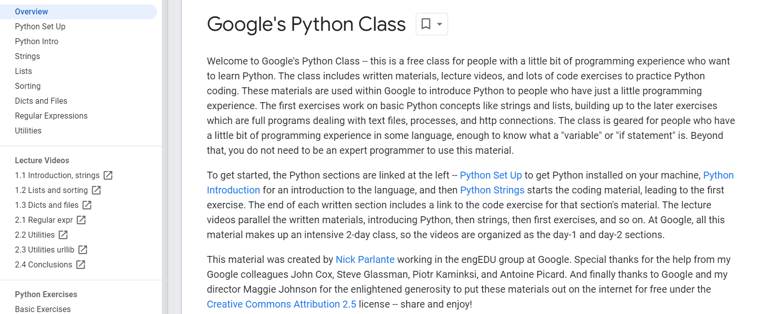 google python class