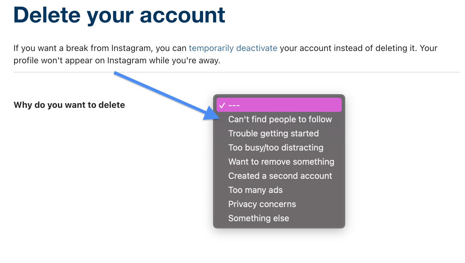 How to delete Instagram account or deactivate it 11