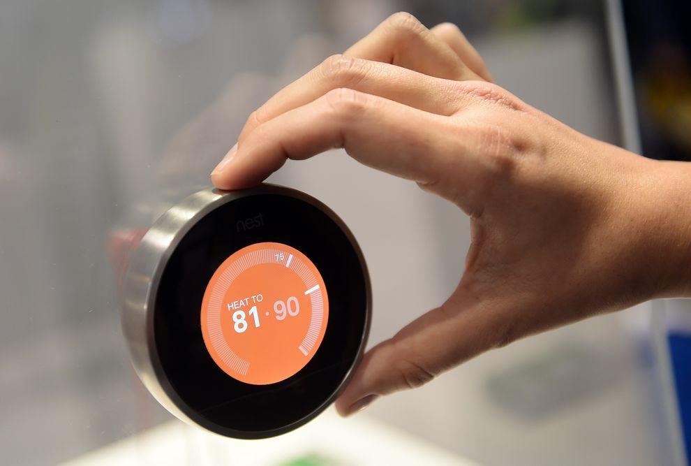 Picture of a thermostat called Nest at the Consumer Electronics Show