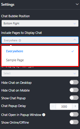 Include Pages to Display Chat