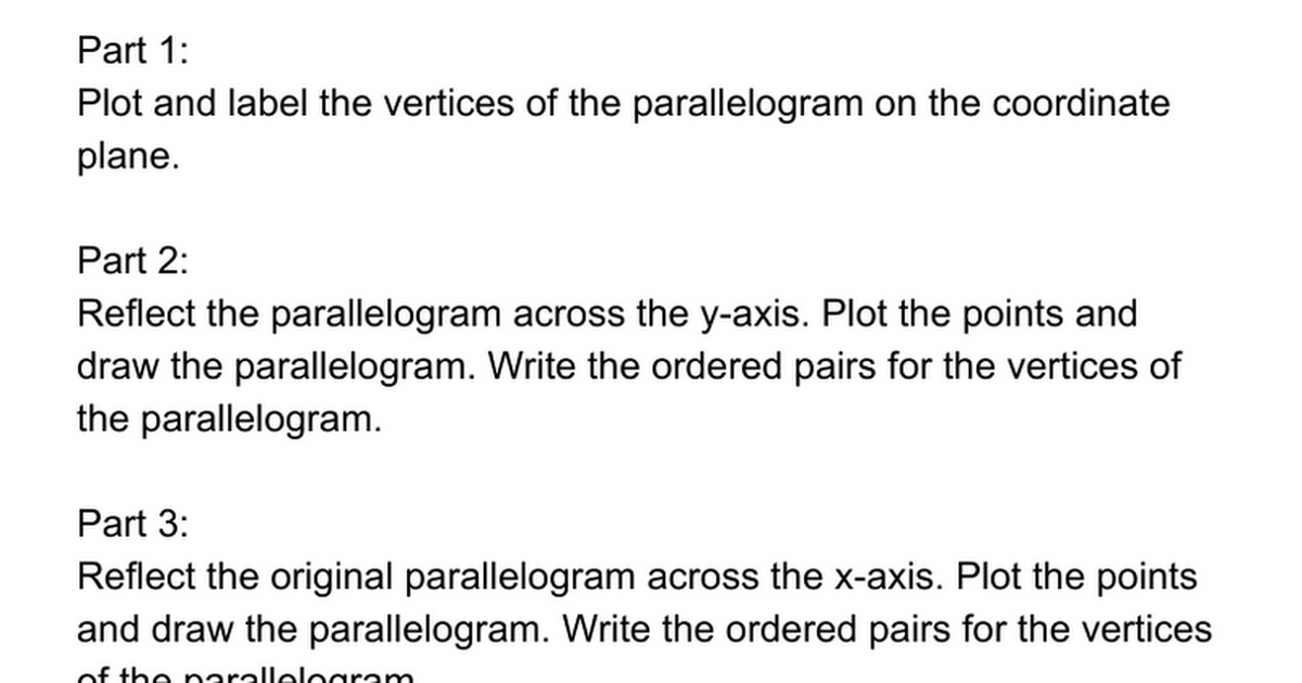 Flip Grid Project - Parallelograms Across Axes