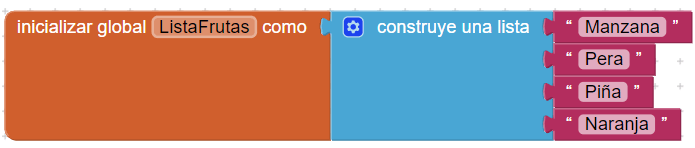 Construye una lista de elementos en Appinventor