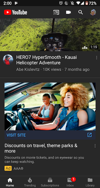 Video discovery ads on YouTube