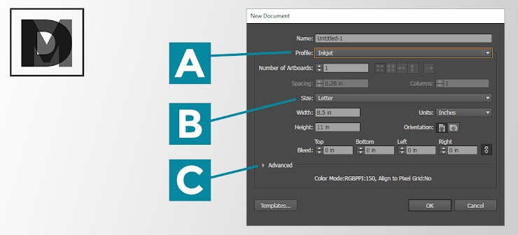 This is the NEW DOCUMENT window that appears in Illustrator CC...