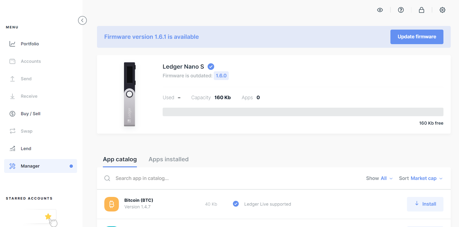 How to update Ledger Nano S firmware