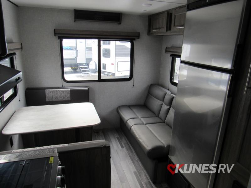 Dinette and sofa, and the CrossRoads Zinger Lite travel trailer