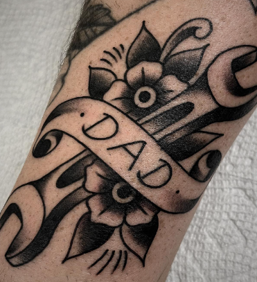 A Tool With Dad Tattoo Honoring Parents