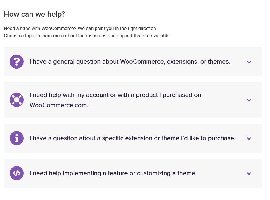 Woocommerce support 