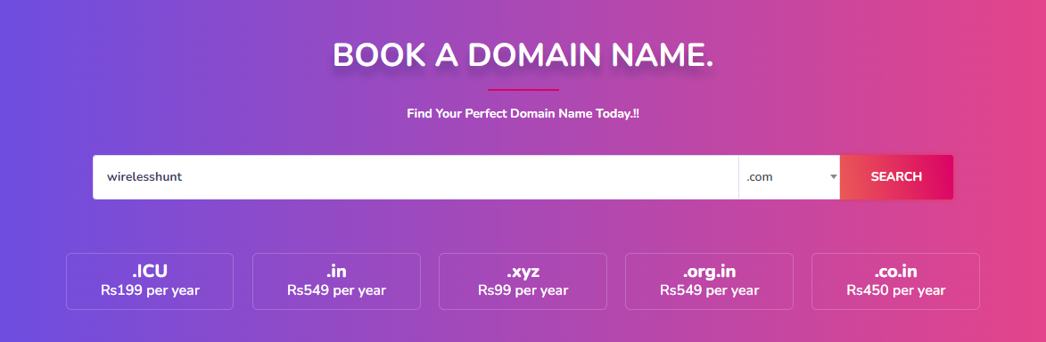 Domain name search on Onohosting
