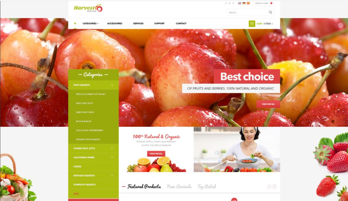 Fruits and vegetables magento theme ves harvest