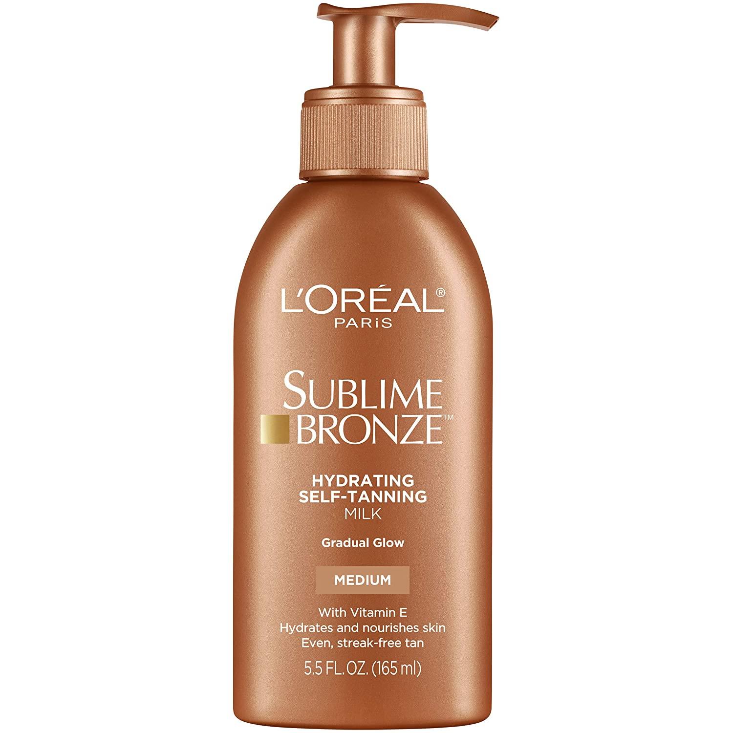 Buy L'Oreal Paris Skincare Sublime Bronze Hydrating Sunless-Tanning Milk  Medium, Sunless tanning lotion, 5.5 fl. oz Online in Egypt. B074M9XXKT