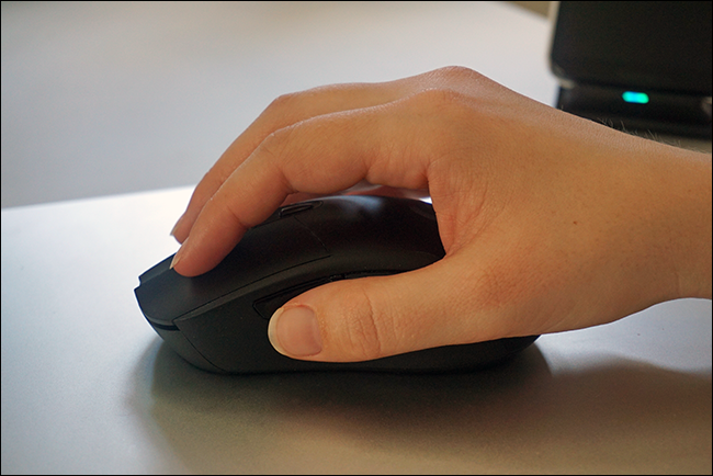 The tip grip is when only the fingertips are touching and the thumb holds the mouse. 