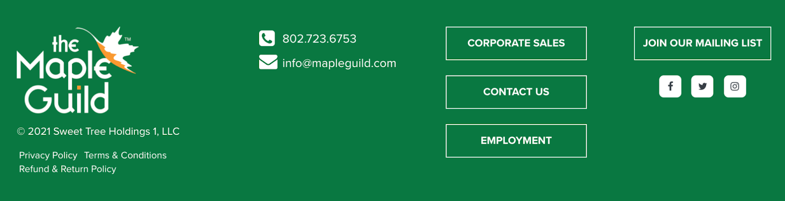 the Maple Guild contact details.