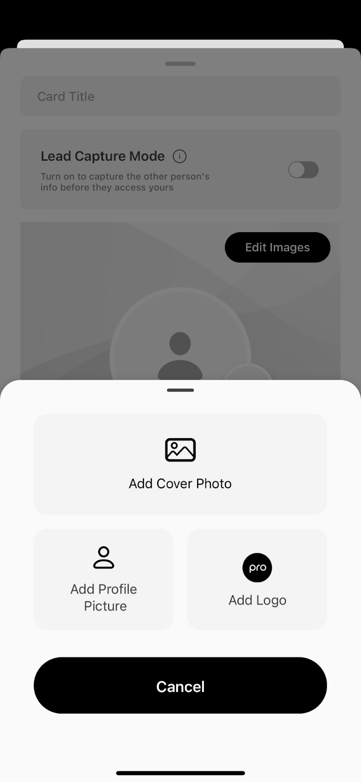 Image showing button setup on app on adding photo and colors