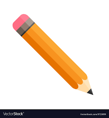 Pencil with eraser Isolated Flat design Royalty Free Vector