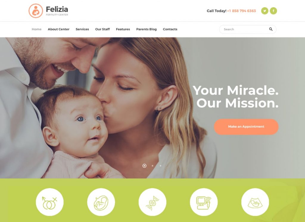 Felizia |  Centro de fertilidad y tema médico de WordPress