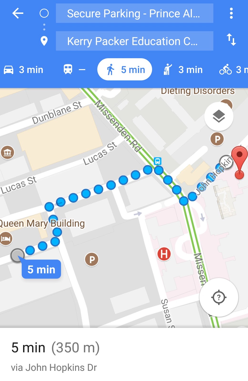 KPEC parking google maps