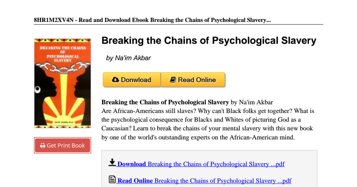 breaking the chains of psychological slavery