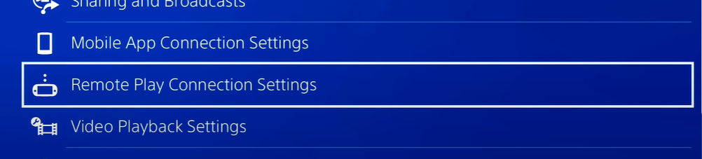 remote play connection settings