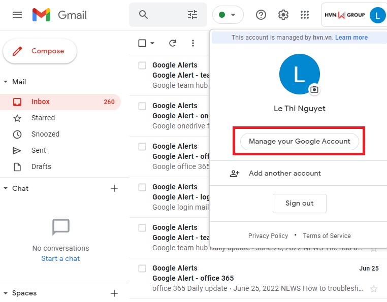gmail pass change trên máy tính