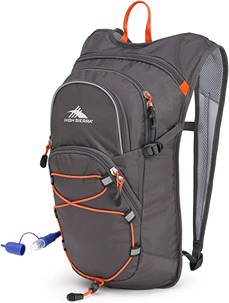 High Sierra HydraHike Hydration Backpack, Lightweight Running Backpack, Cycling, Hiking, for Men, Women & Kids, Mercury/Redline, 8L