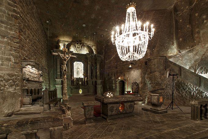 Wieliczka Salt Mine chapel, Poland. Credit: Tomasz Labuz via Flickr CC BY NC ND 2.0.