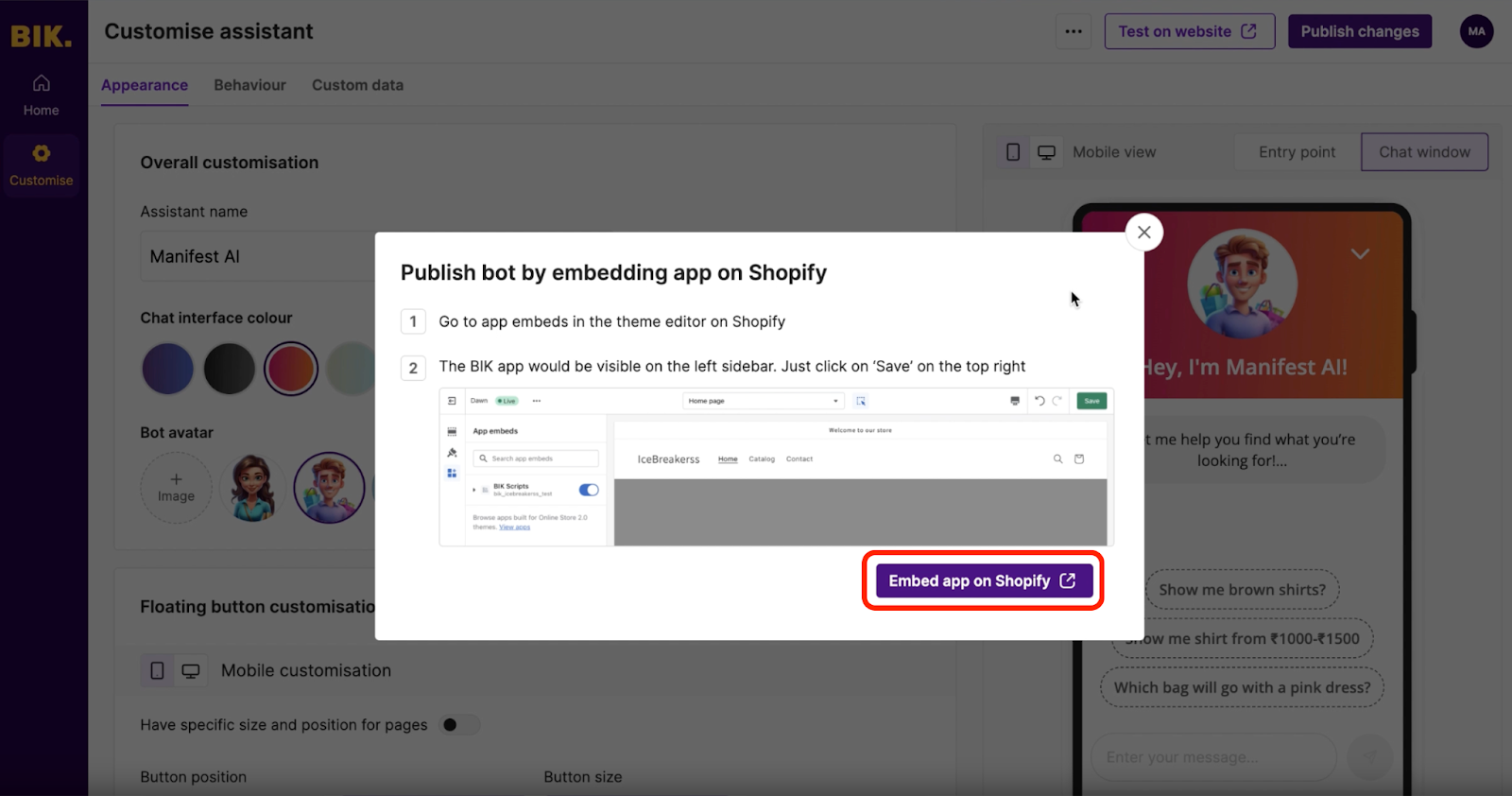 add chatbot to shopify