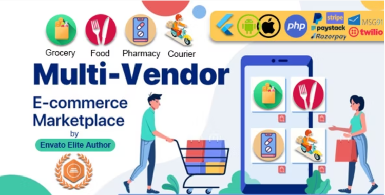 Multi Vendor Food, Grocery, Pharmacy Delivery App with Admin Panel | GoMarket