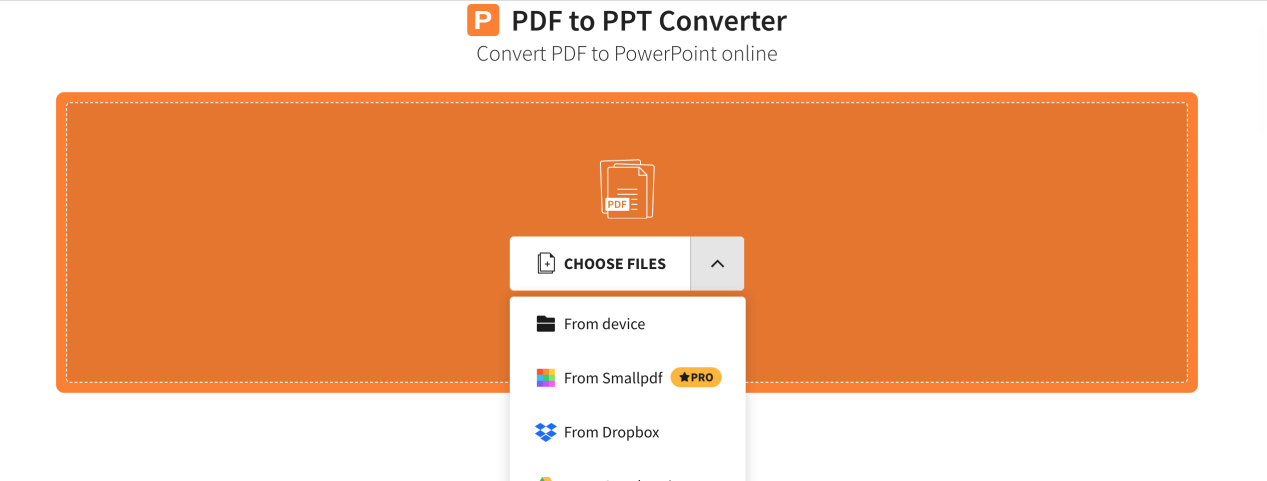 Smallpdf PDF to PPT converter