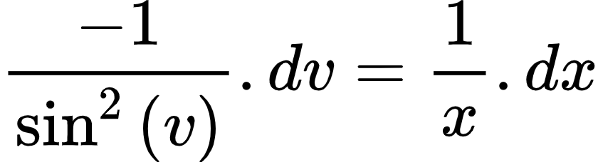 {"font":{"color":"#000000","size":10,"family":"Arial"},"type":"align*","code":"\\begin{align*}\n{\\frac{-1}{\\sin^{2}\\left(v\\right)}.dv}&={\\frac{1}{x}.dx}\t\n\\end{align*}","id":"21-0-0-0-1-0","ts":1604236809178,"cs":"ae4RbGI+yaCAICJLZ9JrPw==","size":{"width":140,"height":37}}