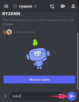 send silent message on Discord