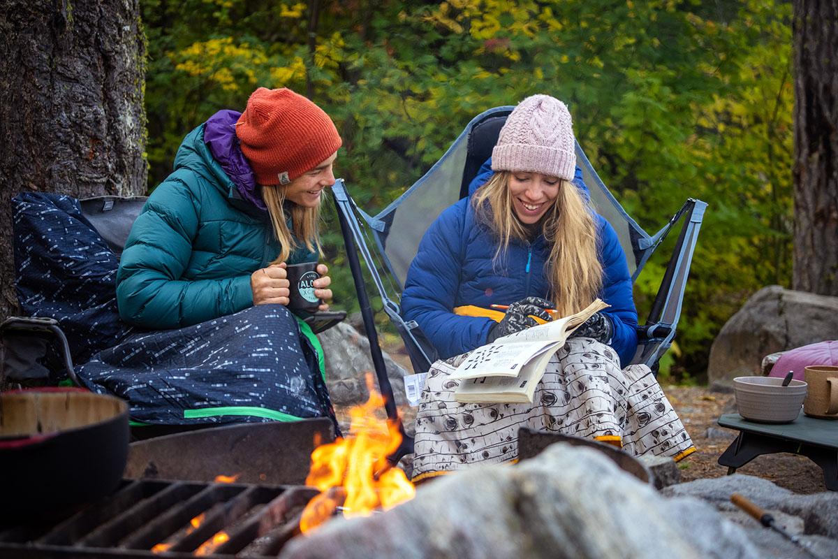 Camping blankets (Therm-a-Rest and Kelty blankets by the campfire).jpg