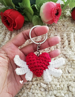 heart angel key chain