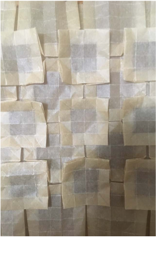 Origami tessellations made of parchment paper. 